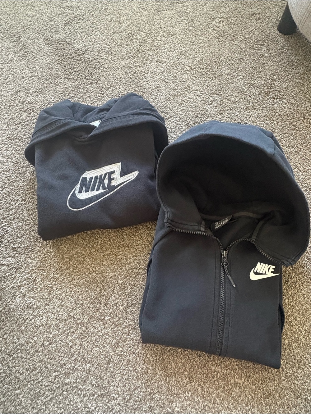 Nike Black Hoodie Set with White Logo Tag